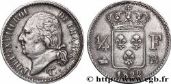 1/4 franc Louis XVIII 1822 Rouen F.163/22