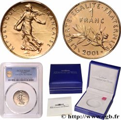 1 franc Semeuse Or, BU (Brillant Universel) 2001 Pessac F5.1007 2