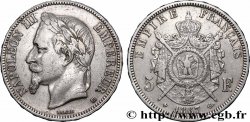 5 francs Napoléon III, tête laurée 1867 Strasbourg F.331/11