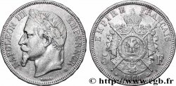 5 francs Napoléon III, tête laurée 1869 Strasbourg F.331/15