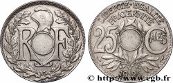 25 centimes Lindauer, Fautée non perforé, sur un flan court 1925  F.171/9 var. TTB+ 