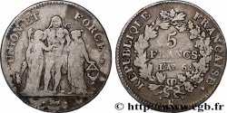 5 francs Union et Force, Union serré, seulement gland extérieur 1798 Bordeaux F.288/61