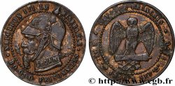 Médaille satirique Cu 25, module de Cinq centimes, type B “Os et Cigarette” 1870  Schw.B3c 