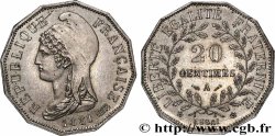 Essai de 20 centimes d’après Dupré, sur flan dodécagonal 1881 Paris GEM.49 1 AU 
