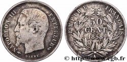 50 centimes Napoléon III, tête nue 1858 Paris F.187/9