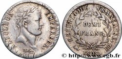 Demi-franc Napoléon Ier tête laurée, République française 1808 Strasbourg F.177/4