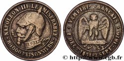 Médaille satirique en Laiton, type A “Éclairs et cigarette” 1870  Schw.A1a 
