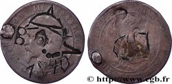 Dix centimes Napoléon III, tête nue, satirique 1856 Bordeaux F.133/38 var.