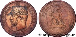 Dix centimes Napoléon III, tête nue, satirique pour le Général Boulanger 1855 Marseille F.133/31 var.