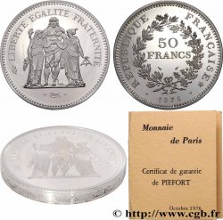 Piéfort Argent de 50 francs Hercule 1976  GEM.223 P1