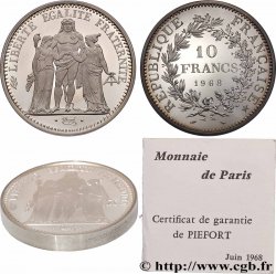 Piéfort Argent de 10 francs Hercule 1968 Paris GEM.183 P1