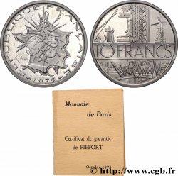 Piéfort Argent de 10 francs Mathieu 1975 Pessac GEM.186 P2