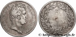 5 francs type Tiolier avec le I, tranche en creux 1830 Toulouse F.315/9