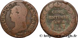 Cinq centimes Dupré, grand module 1800 Strasbourg F.115/117