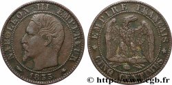 Cinq centimes Napoléon III, tête nue 1855 Strasbourg F.116/20