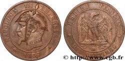 Dix centimes Napoléon III, tête nue, satirique 1857 Strasbourg F.133/43 var.