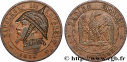 Dix centimes Napoléon III, tête nue, satirique 1854 Rouen F.133/12 var.