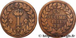 Un décime à l’L couronnée 1815  Strasbourg F.132A/1