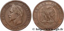 Dix centimes Napoléon III, tête laurée 1863 Paris F.134/10 TB 