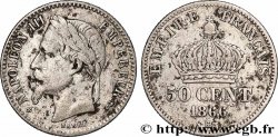 50 centimes Napoléon III, tête laurée 1866 Strasbourg F.188/10