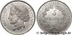 Concours de 5 francs, essai en étain attribué à Gayrard, deuxième concours 1848 Paris VG.3077 var