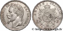 5 francs Napoléon III, tête laurée 1868 Strasbourg F.331/13