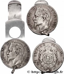 5 francs Napoléon III, tête laurée, transformée en coupe cigare 1869 Paris F.331/14 var.
