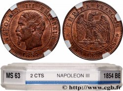 Deux centimes Napoléon III, tête nue 1854 Strasbourg F.107/11