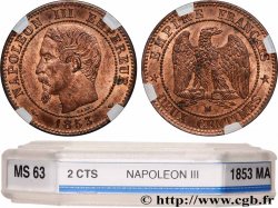 Deux centimes Napoléon III, tête nue 1853 Marseille F.107/7