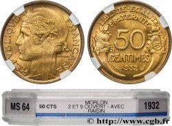 50 centimes Morlon, avec raisin, 9 et 2 ouverts 1932  F.192/7