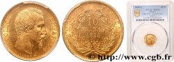 10 francs or Napoléon III, tête nue, petit module, tranche lisse 1854 Paris F.505/1