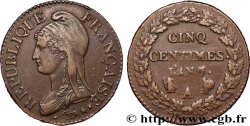 Cinq centimes Dupré, grand module 1799 Paris F.115/51