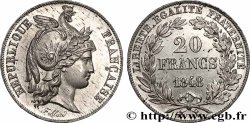 Concours de 20 francs, essai d’Alard 1848 Paris VG.3014 var.