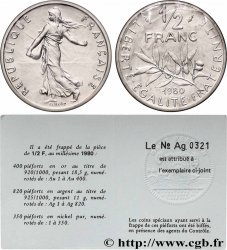 Piéfort Argent de 1/2 franc Semeuse 1980 Pessac GEM.91 P2