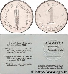 Piéfort argent de 1 centime Épi 1980 Pessac GEM.4 P2