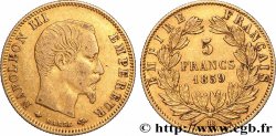 5 francs or Napoléon III, tête nue, grand module 1859 Strasbourg F.501/8