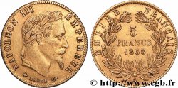 5 francs or Napoléon III, tête laurée 1868 Paris F.502/13