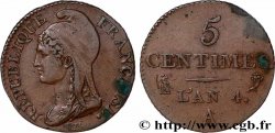 5 centimes Dupré, petit module 1796 Paris F.113/1