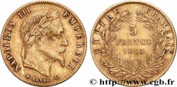 5 francs or Napoléon III, tête laurée 1865 Strasbourg F.502/8