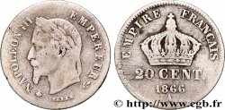 20 centimes Napoléon III, tête laurée, petit module 1866 Paris F.149/4