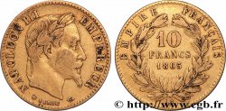 10 francs or Napoléon III, tête laurée, type définitif à grand 10, Grand BB 1865 Strasbourg F.507A/11