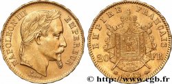 20 francs or Napoléon III, tête laurée, petit BB 1869 Strasbourg F.532/21