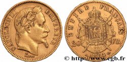 20 francs or Napoléon III, tête laurée 1864 Paris F.532/8