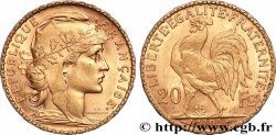 20 francs or Coq, Dieu protège la France 1904 Paris F.534/9