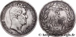 5 francs type Tiolier avec le I, tranche en creux 1831 Paris F.315/14
