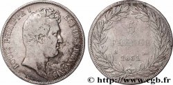 5 francs type Tiolier avec le I, tranche en relief 1831 Rouen F.316/3