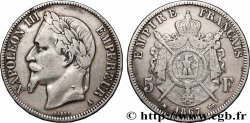 5 francs Napoléon III, tête laurée 1867 Paris F.331/10 TB+ 