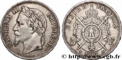 5 francs Napoléon III, tête laurée 1867 Strasbourg F.331/11