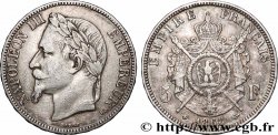 5 francs Napoléon III, tête laurée 1868 Strasbourg F.331/13