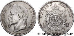 5 francs Napoléon III, tête laurée 1870 Strasbourg F.331/17